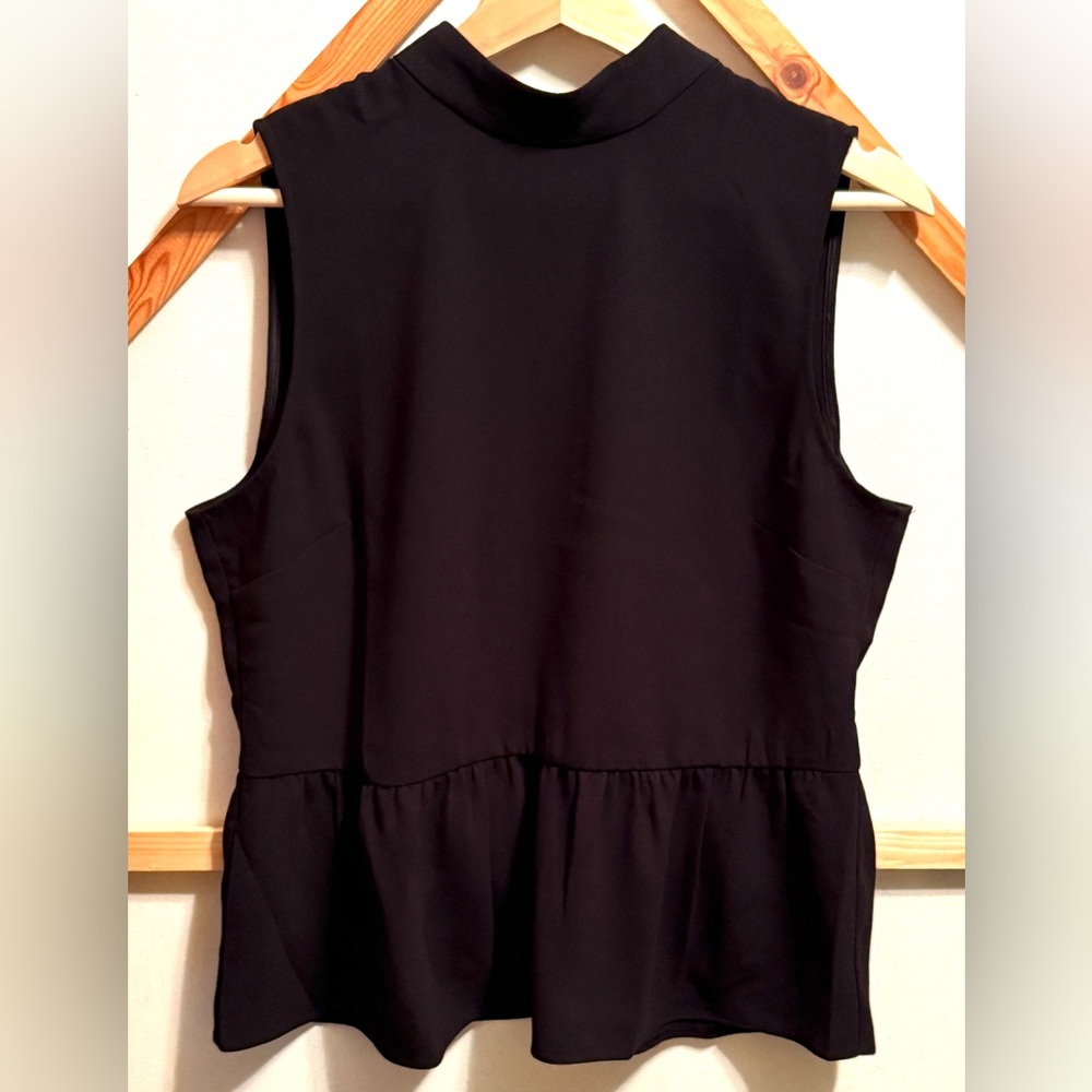 J. Crew Black Sleeveless Peplum Top Sz M
